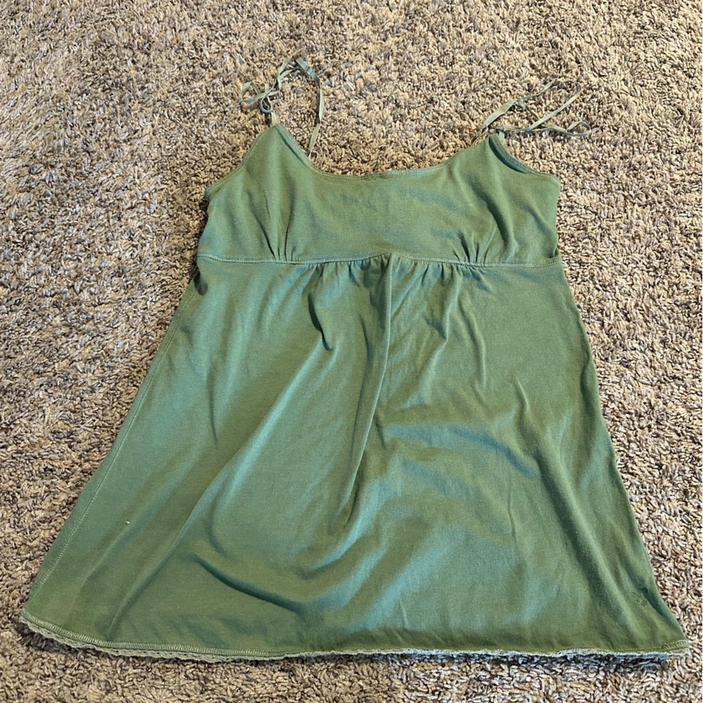 Mercian Eagle Green spaghetti strap tank size small